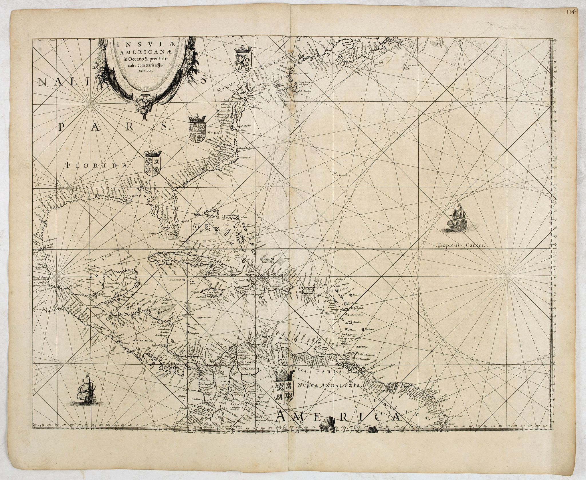 Insulae Americanae in Oceano Septentrionali, cum terris adjacentibus ...