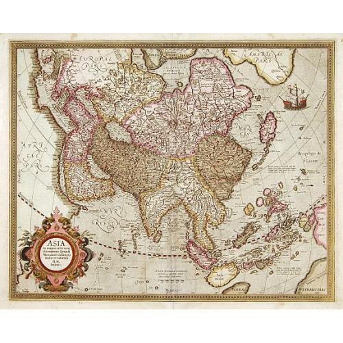 Old map image download for Asia ex magna Orbis terre descriptione Gerardi Mercatoris..