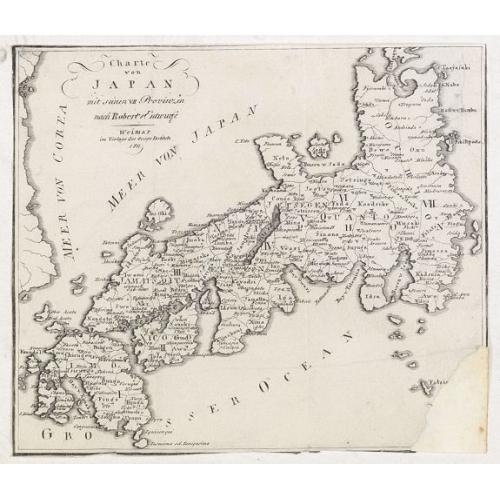 Old map image download for Charte von Japan mit seinen VII Provinzen nach Robert's Entw.