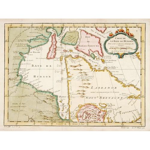 Old map image download for Carte de la Baye de Hudson..