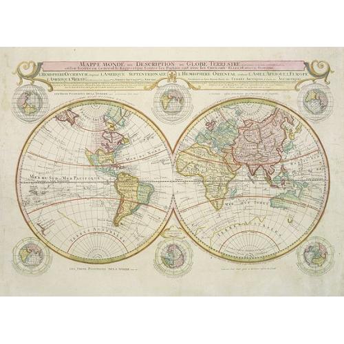 Old map image download for Mappe-Monde ou Description du Globe Terrestre. . .