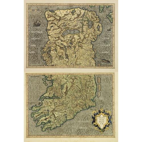 Old map image download for Irlandiae regnum. (2-sheets)