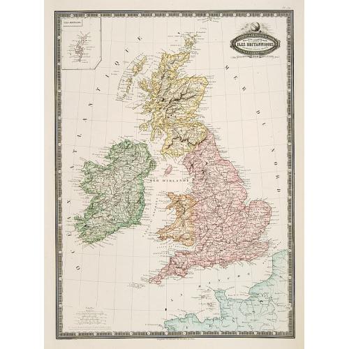 Old map image download for Isles Britanniques, Angleterre, Ecosse, Irlande. . .