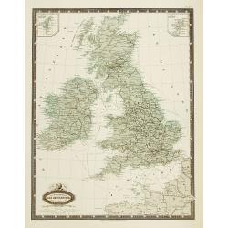 Isles Britanniques carte des chemins de fer et canaux.