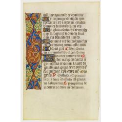 Leaf on vellum from a manuscript Book of Hours.