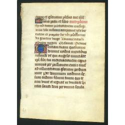 Leaf on vellum from a manuscript Book of Hours.