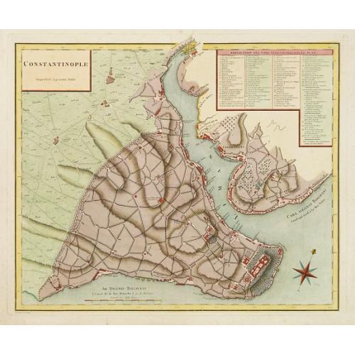 Old map image download for Constantinople superficie 3,975,000 Toises.