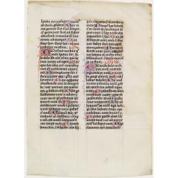 Breviary, manuscript leaf on vellum.