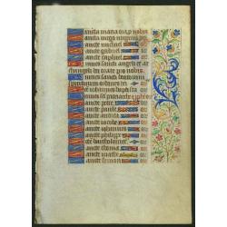 Leaf on vellum, from a manuscript book of hours.