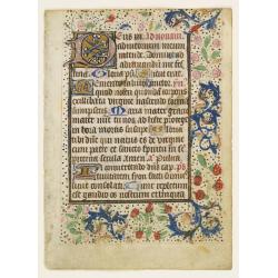 Leaf on vellum, from a manuscript book of hours.