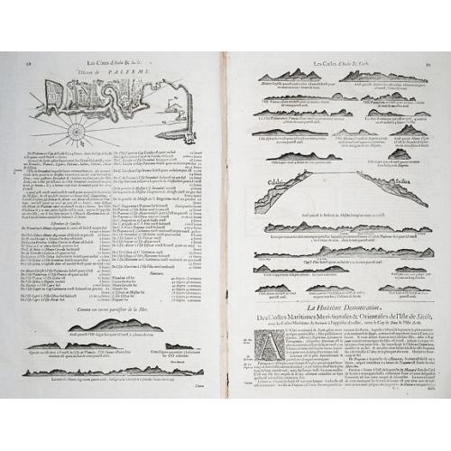 Old map image download for [8 text pages with coastal views] Des Côtes Maritimes d' Italie, entre Piombino & l' Estroit de Messine avec la Coste Septentrionale, Meridionale & Orientale de l' Isle de Sicile.