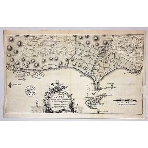 Old map image download for The Port of Callao in the South Sea with the Adjacent Islands, Rocks & Coasts.