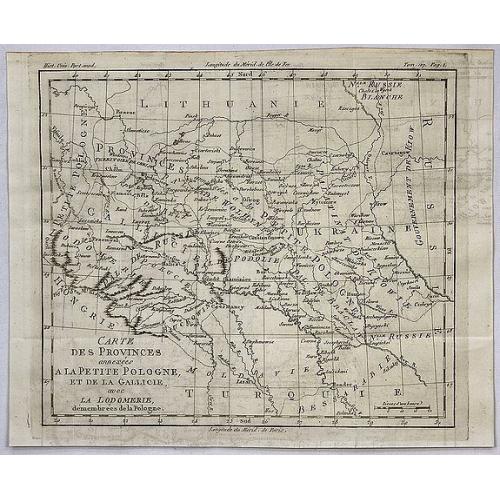 Old map image download for Carte des Provinces Annexees a la Petite Pologne et de la Gallicie avec la Lodomerie Demembrees de la Pologne.