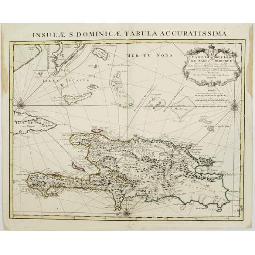 Old map image download for Carte de l'Isle de Saint Domingue Dressée en 1722 pour l'usa