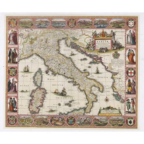 Old map image download for Tabula ITALIAE Corsicae, Sardaniae, et adjacentium Regnorum. . . Ioannem Ianssonium . . . 1628.