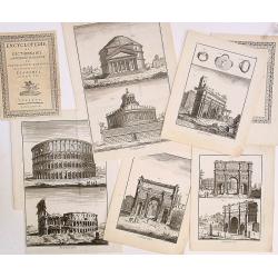 Group of 5 engravings of Roman buildings.