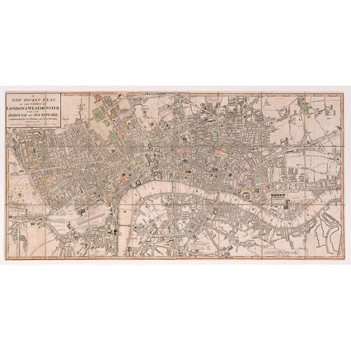 Old map image download for A New Pocket Plan of the Cities of London & Westminster with the Borough of Southwark: Comprehending the New Buildings and other Alterations to the Year 1812.