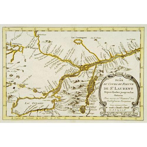 Old map image download for Suite du cours du Fleuve de St.Laurent..