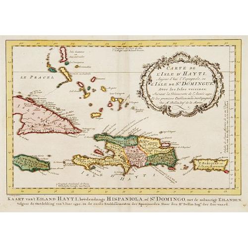 Old map image download for Carte de L'Issle d'Hayti, Aujour d'hui.. St.Domingue..