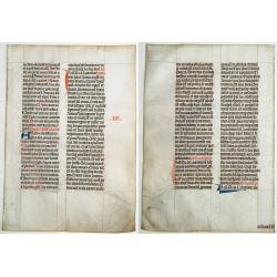 Leaf from a manuscript missal, on vellum.