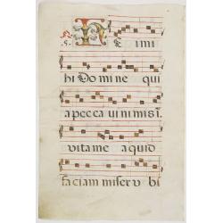 Leaf of manuscript music from an Antiphoner.