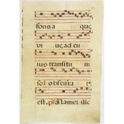 Leaf of manuscript music from an Antiphoner.