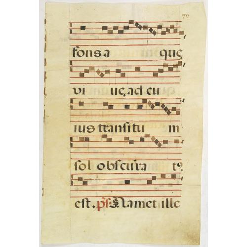 Old map image download for Leaf of manuscript music from an Antiphoner.