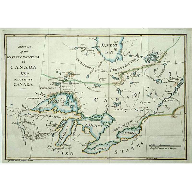 Sketch of the Western countries of Canada 1791./ Westliches Canada.