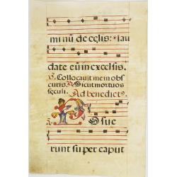 Leaf of manuscript music from an Antiphoner.