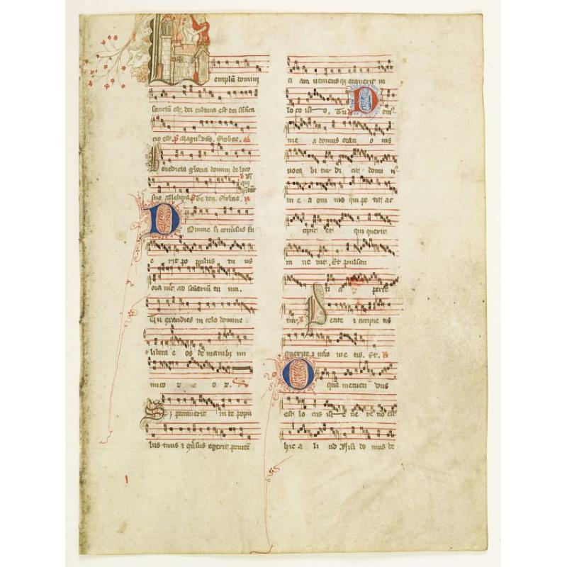 Leaf on vellum from an antiphonary.