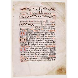 Leaf on vellum from a antiphonary.