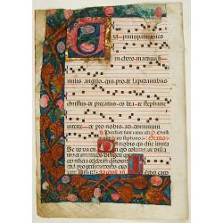 Leaf on vellum from a antiphonary.