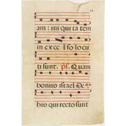 Leaf of manuscript music from an Antiphoner.