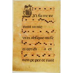 Leaf of manuscript music from an Antiphoner.