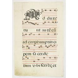 Leaf of manuscript music from an Antiphoner.