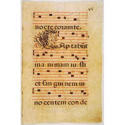 Leaf of manuscript music from an Antiphoner.