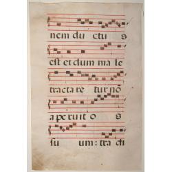 Leaf of manuscript music from an Antiphoner.