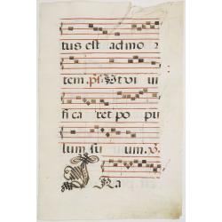 Leaf of manuscript music from an Antiphoner.