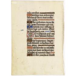 Leaf on vellum from a manuscript Book of Hours.