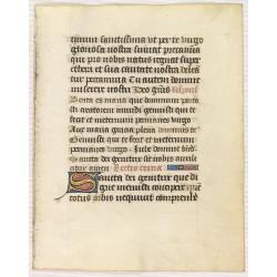 Leaf on vellum from a manuscript Book of Hours.