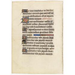 Leaf on vellum from a manuscript Book of Hours.