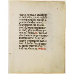 Manuscript leaf on vellum.