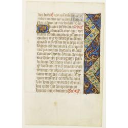 Leaf on vellum from a manuscript Book of Hours.