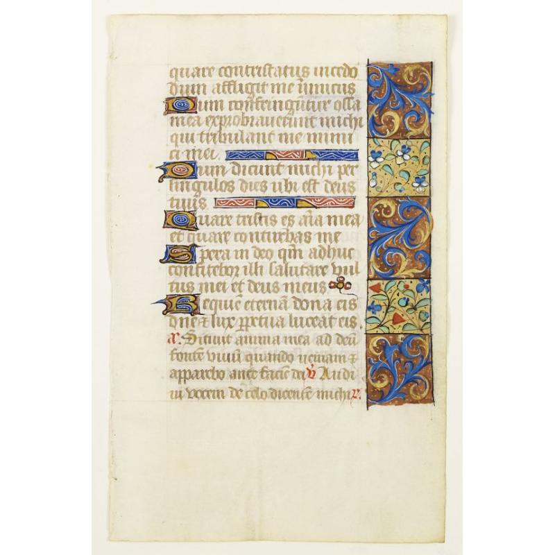 Leaf on vellum from a manuscript Book of Hours.