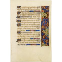 Leaf on vellum from a manuscript Book of Hours.