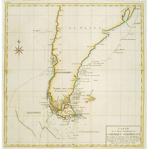 Old map image download for Carte de la Partie Meridionale de l\'Amerique Meridionale.