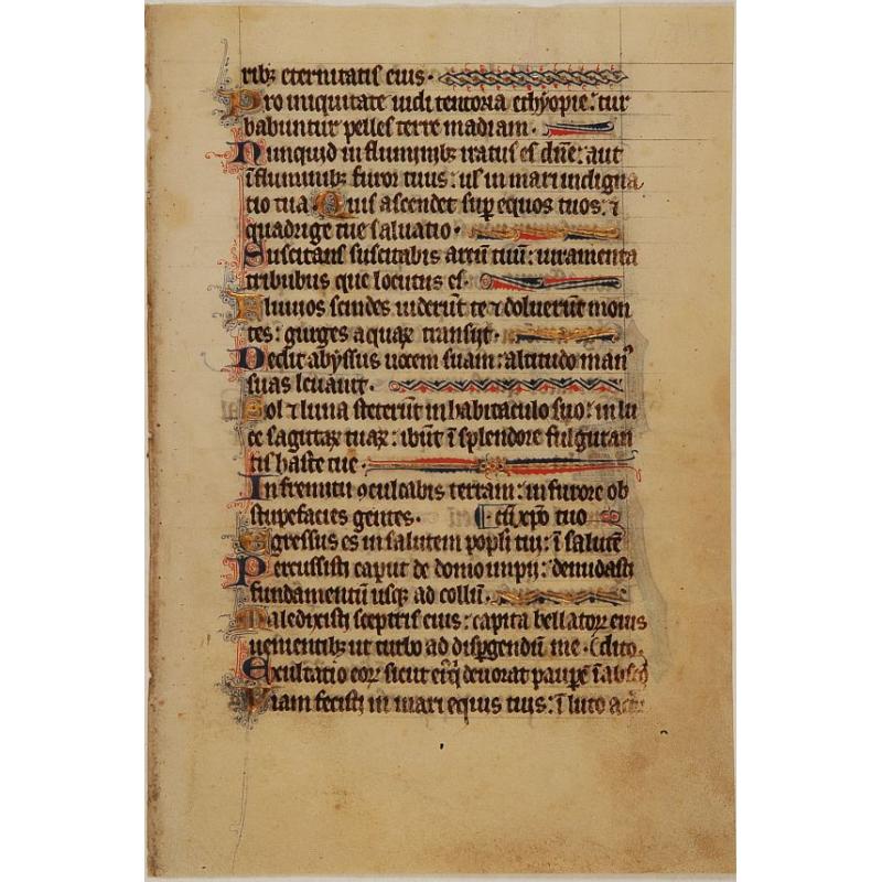 Leaf in manuscript on vellum, in Latin.