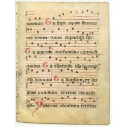 Leaf on vellum from an antiphonary.