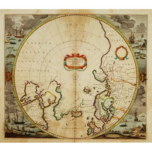 Old map image download for Poli Arctici et Circumiacentium Terrarum Descriptio.