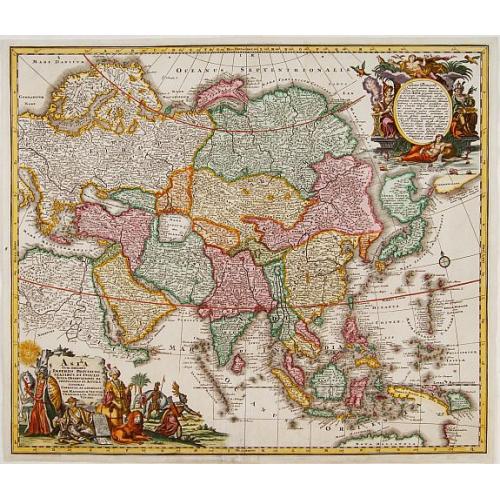 Old map image download for Asia cum omnibus Imperiis, Provinciis, Statibus et ..